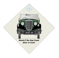 Morris 8 2 seat Tourer 1935-36 Car Window Hanging Sign